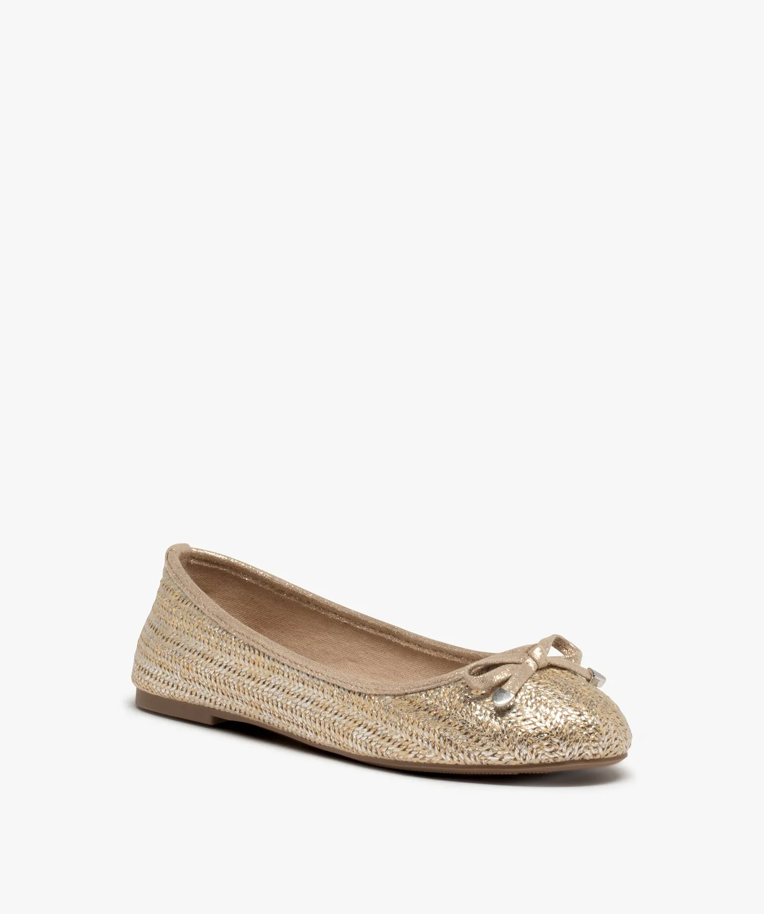 ballerines femme a talon plat dessus tresse jaune ballerines