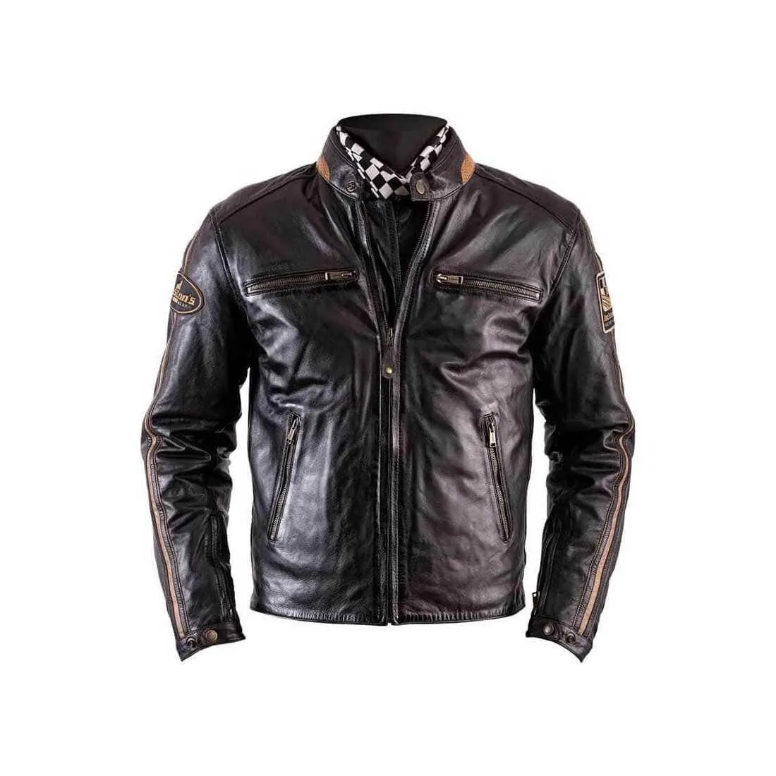 Blouson moto cuir Helstons Ace Rag marron