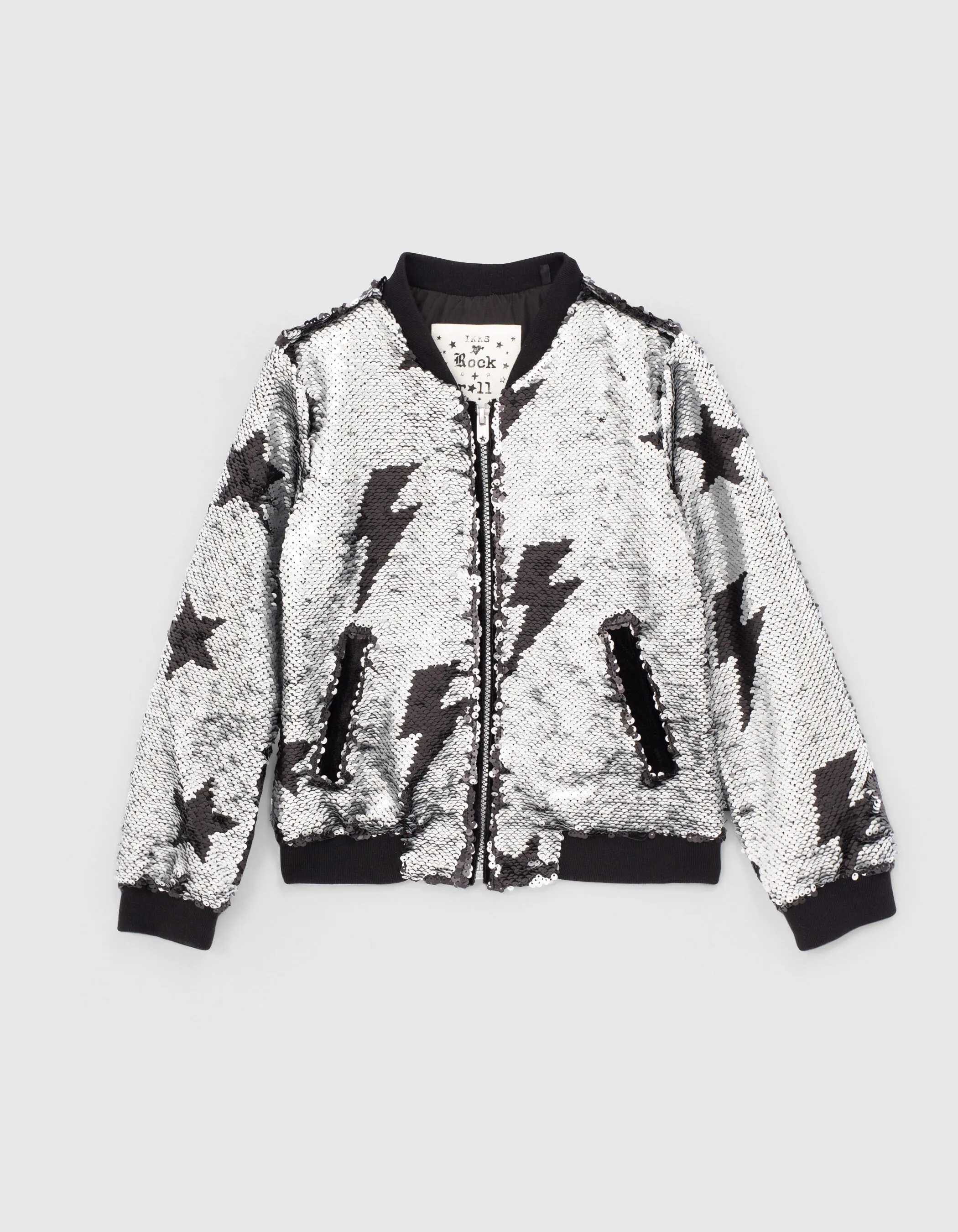 Bomber noir à sequins réversibles fille