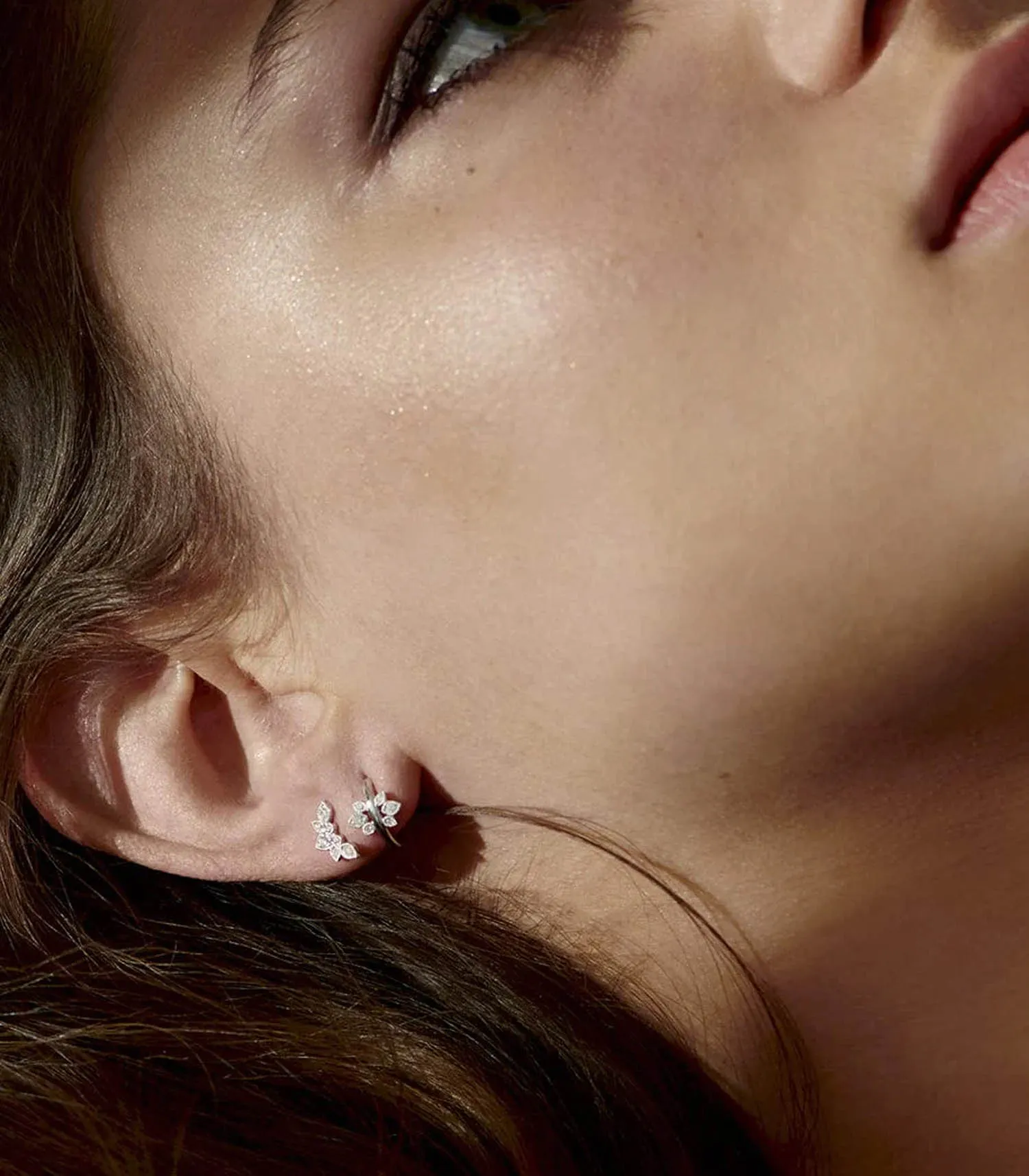 Boucle d'oreille Nude Or blanc et Diamants Stone Paris - Jane de Boy