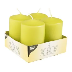 Bougies cylindriques Ø50mm · 80mm vert kiwi par 24