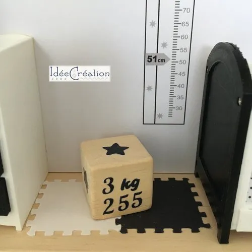 Cadre prénom, cadre naissance bebe personnalise, modèle noir et blanc