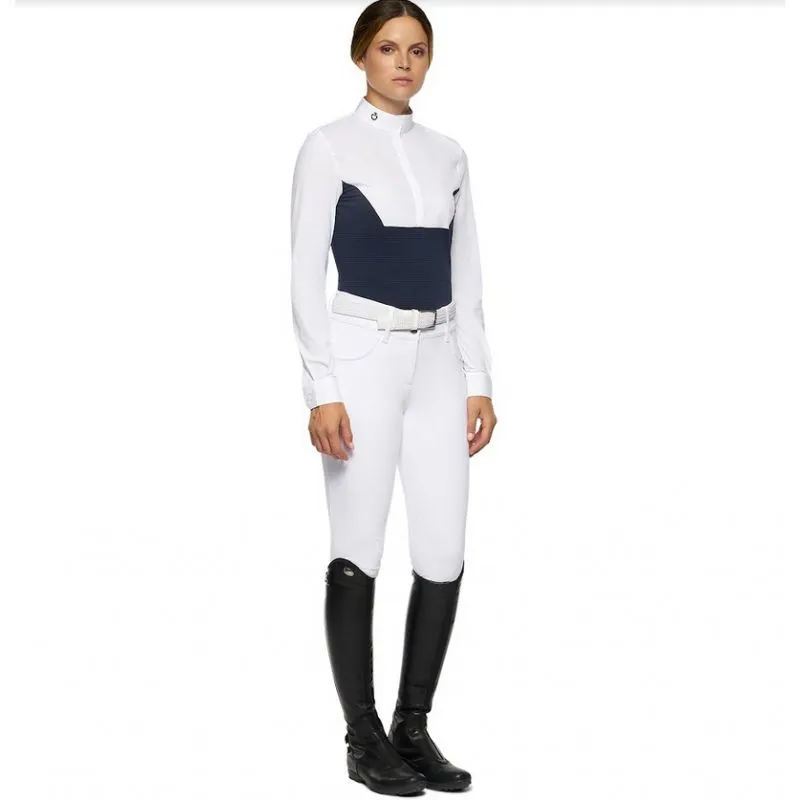 Cavalleria Toscana - Femme - Polo de compétition manches longues CAD206 Royal blue square 