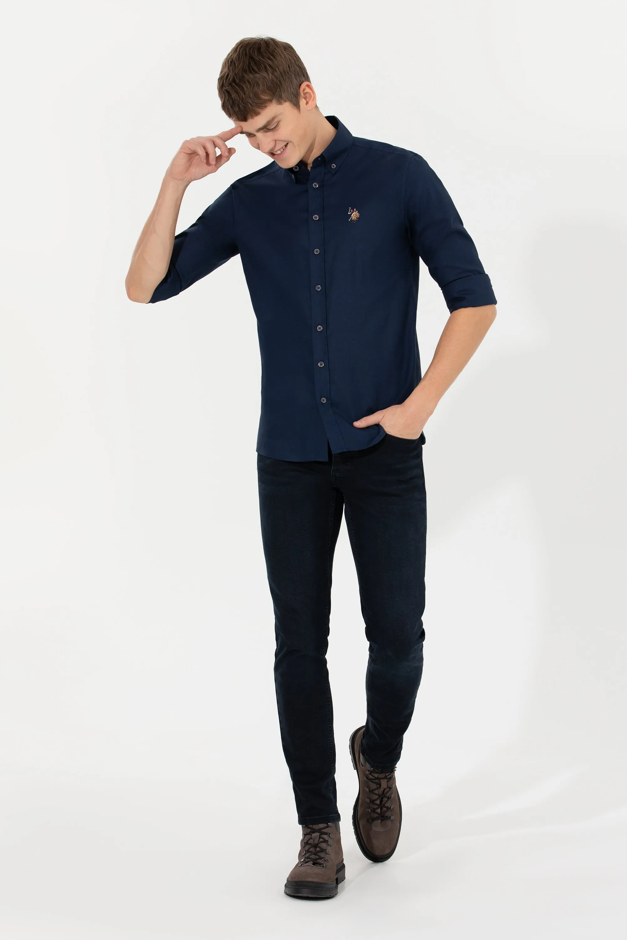 CHEMISE CEDCOLOR BLUE MARINE SLIM - 1450261VR033