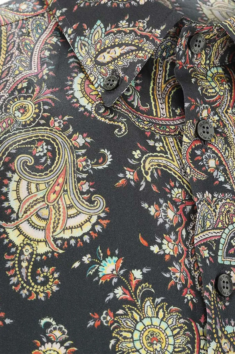 Chemise en coton imprimé Paisley à col boutonné