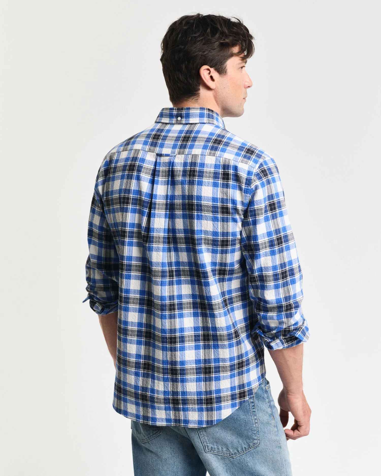 Chemise texturée regular fit à carreaux