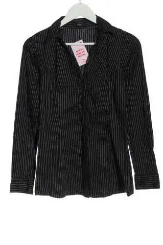 Christine Chemise à manches longues noir-blanc motif rayé style décontracté