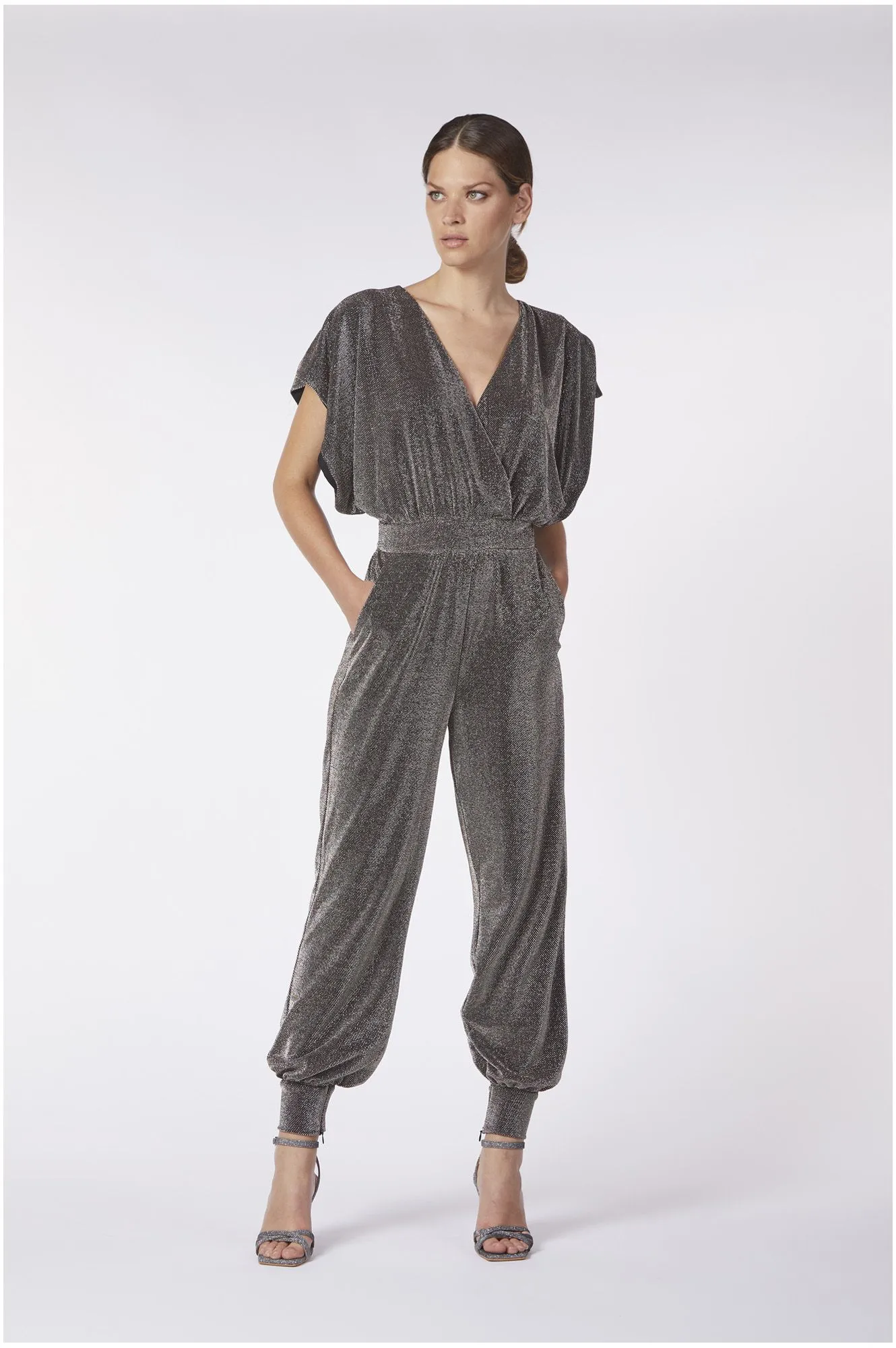 combinaison à manches larges en tissu lurex lead - CafèNoir
