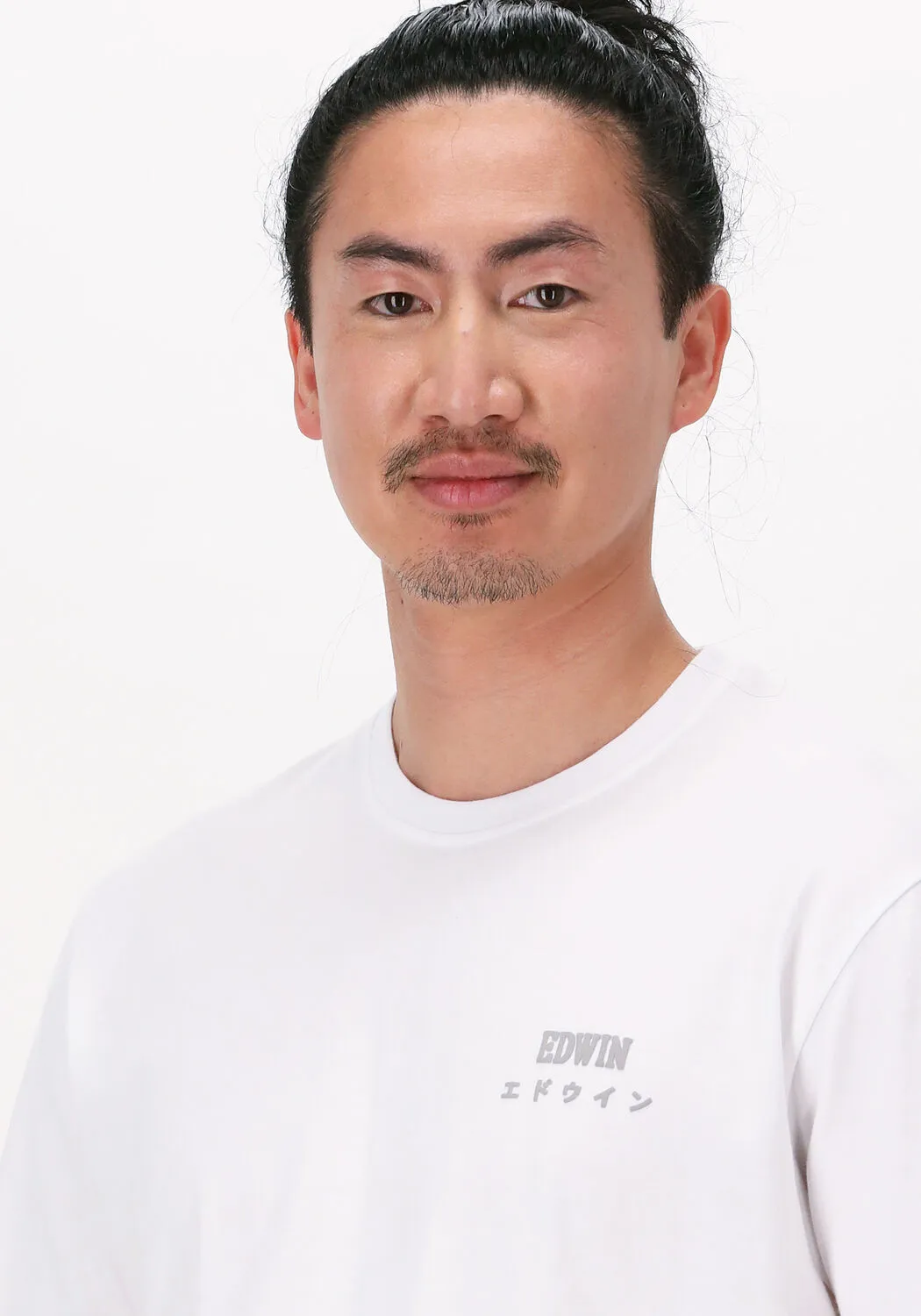 edwin t-shirt edwin logo chest ts en blanc