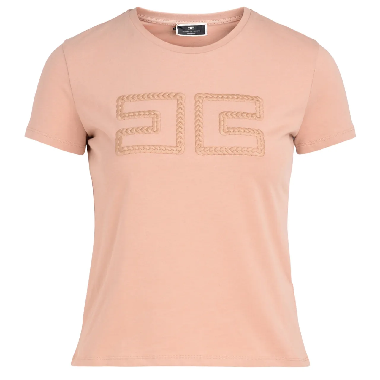 Elisabetta Franchi T-shirt couleur saumon avec logo