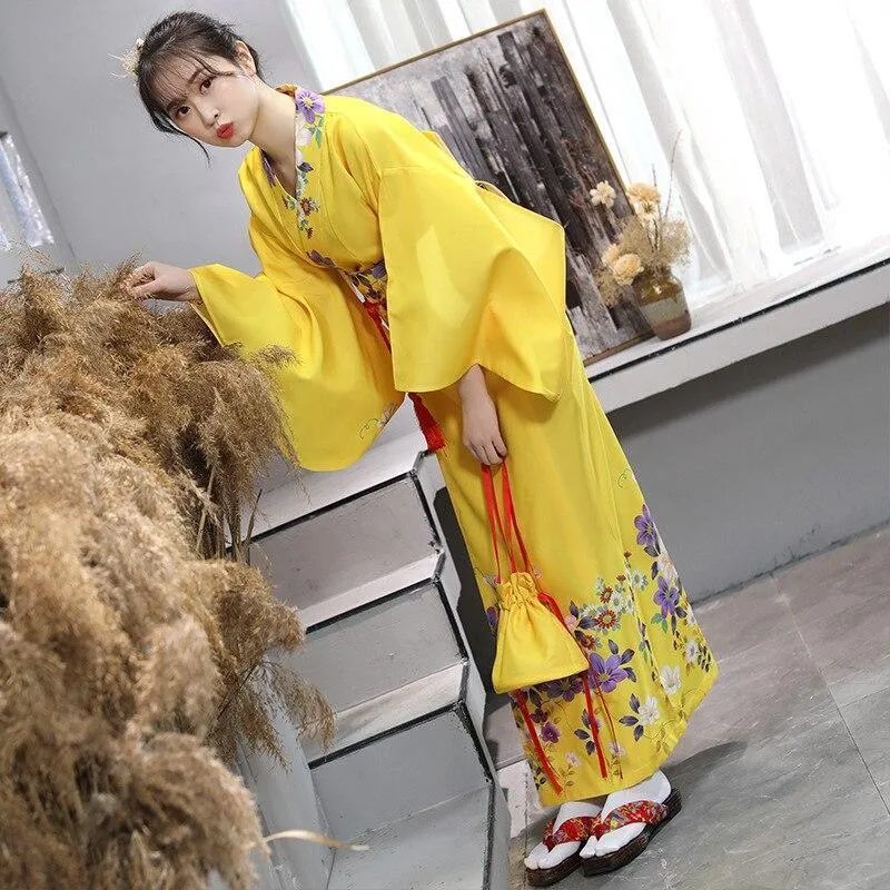 Kimono Jaune Femme