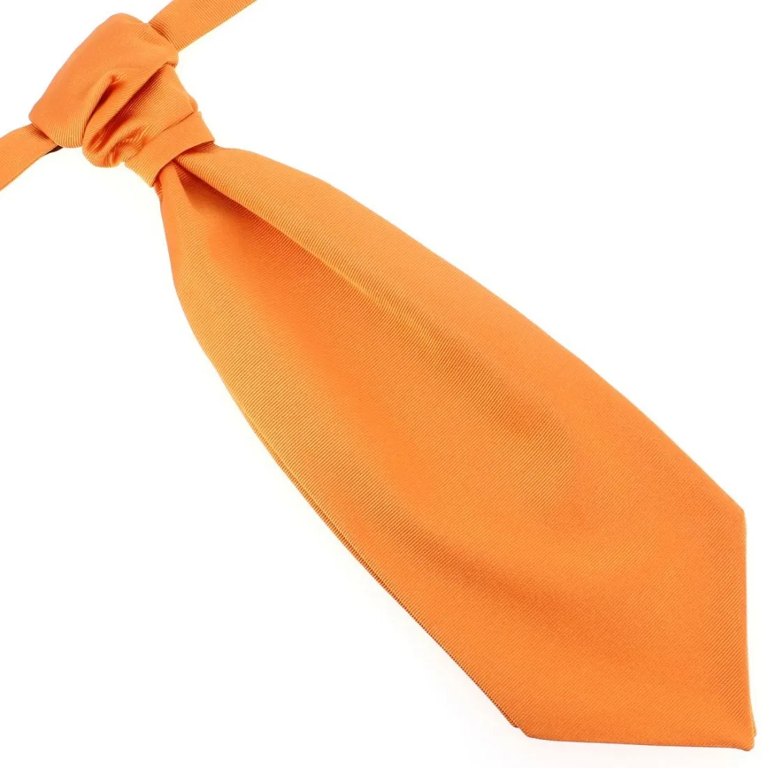 Lavallière nouée en soie, Orange Rame, Faite à la main