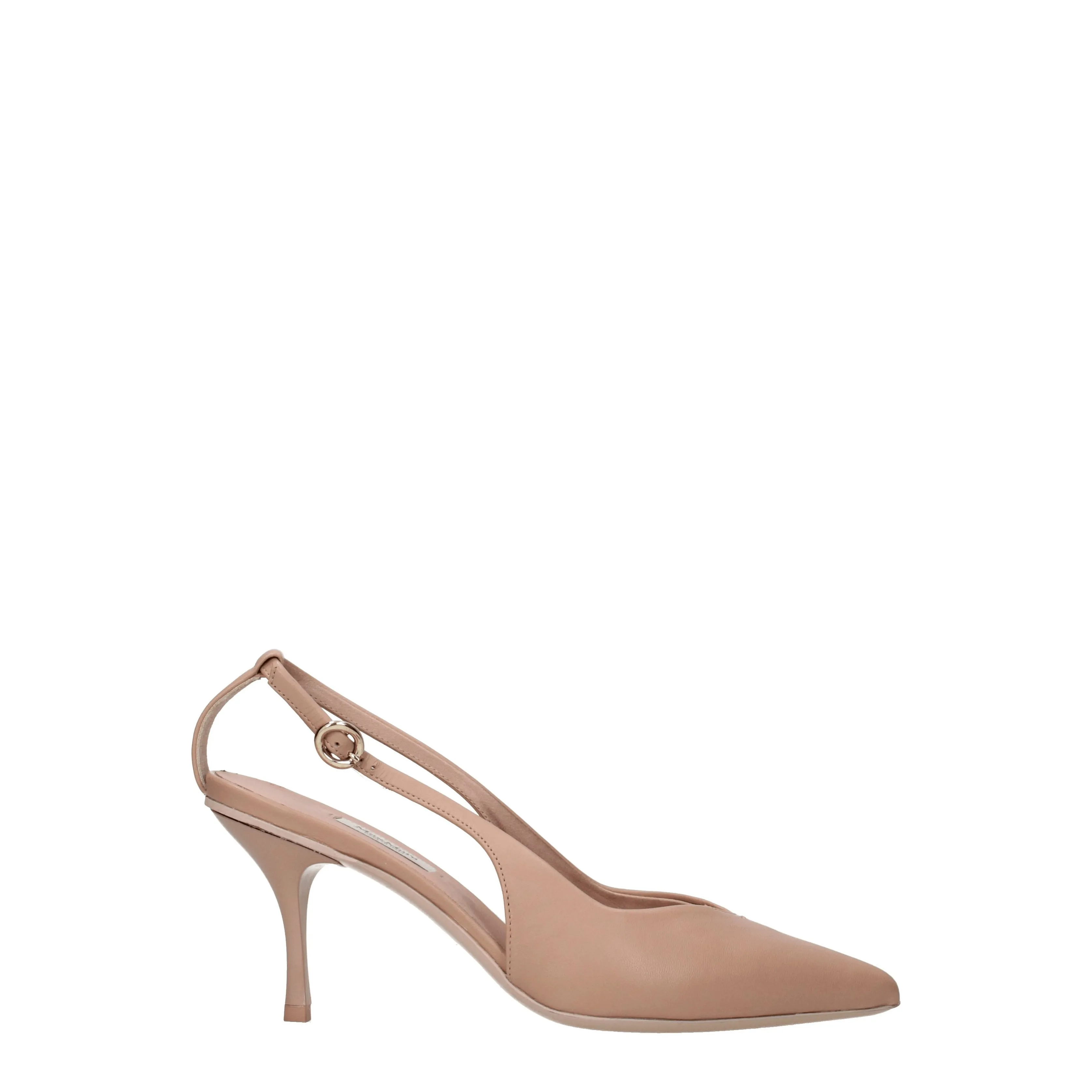 Max Mara Peck Sandals Femmes en cuir rose / Blush