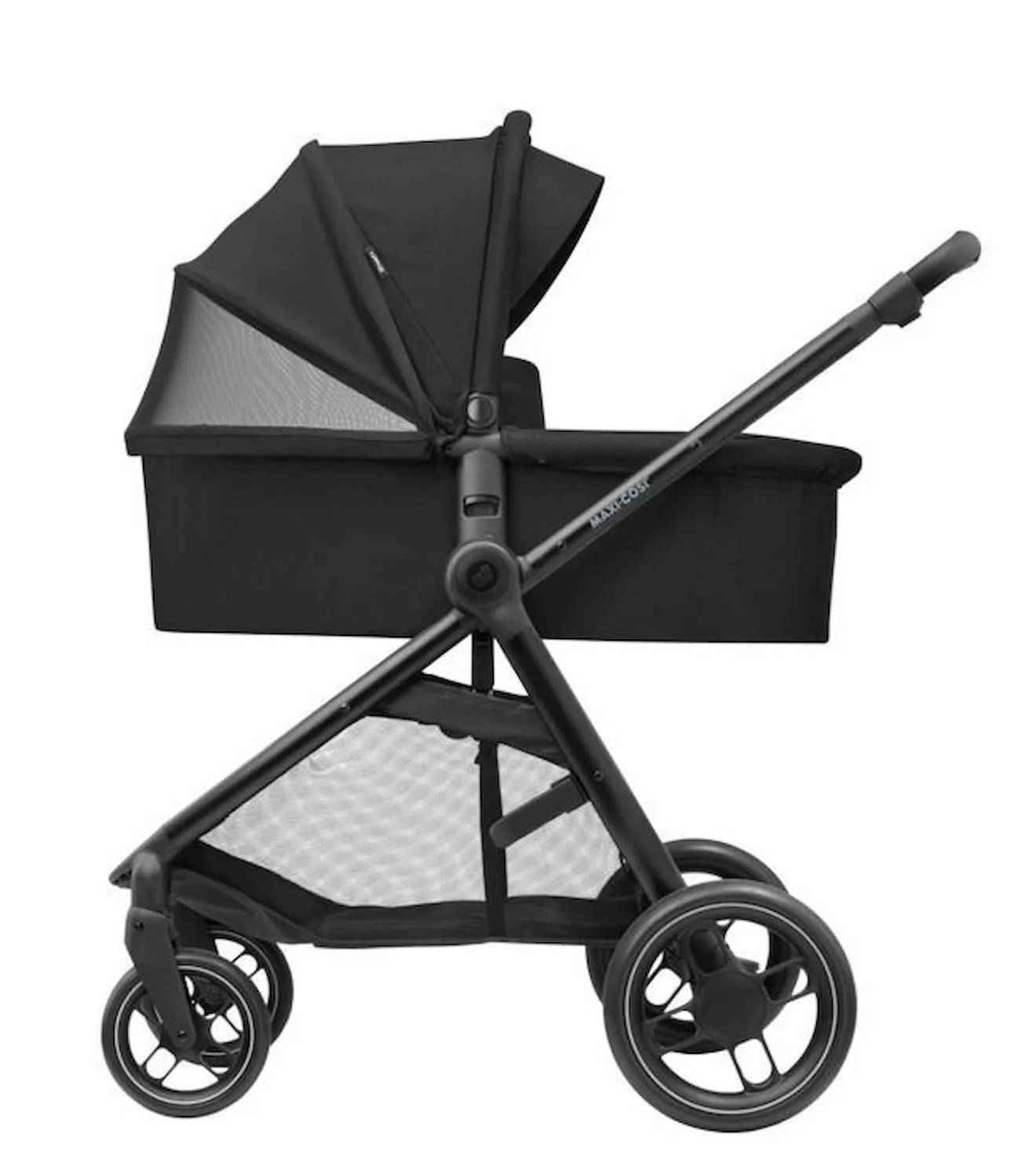 MAXI-COSI Poussette Street Plus avec nacelle, De la naissance à 4 ans, Confortable et Polyvalente, Essential Black noir - 
