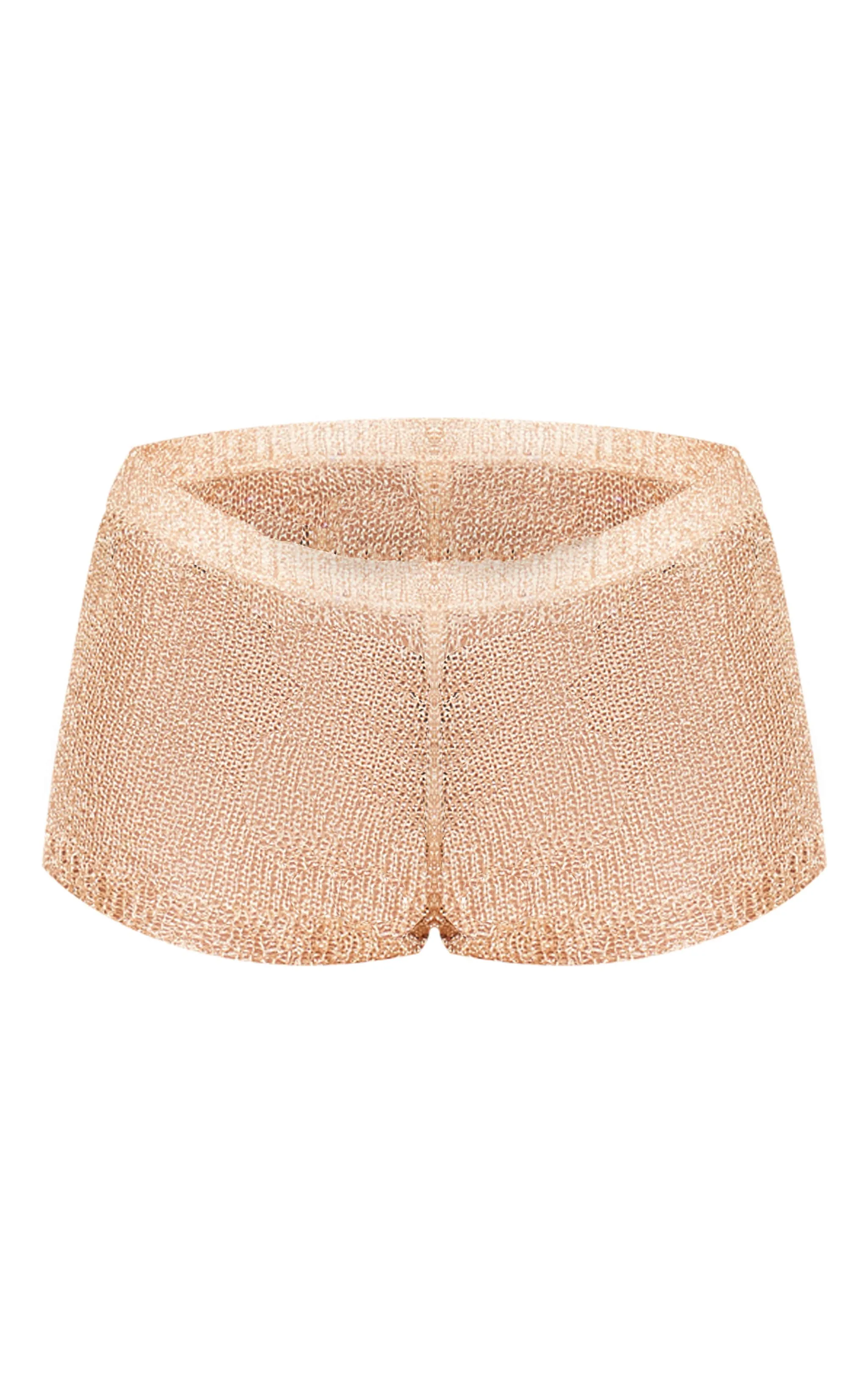 Mini short en maille dorée à sequins