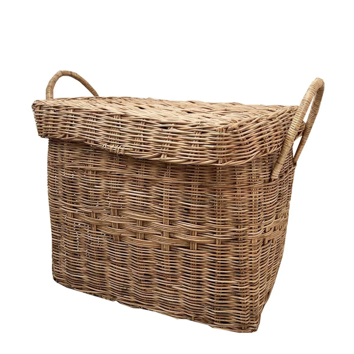 Panier de rangement en rotin avec couvercle - 36x42x31