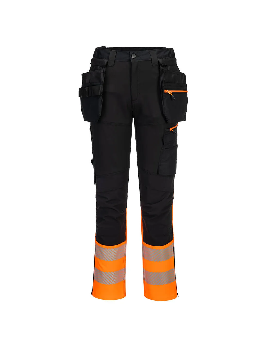 Pantalon dx4 artisans haute-visibilité classe 1 avec poches flottantes démontables - taille 50 - orange/noir - PORTWEST