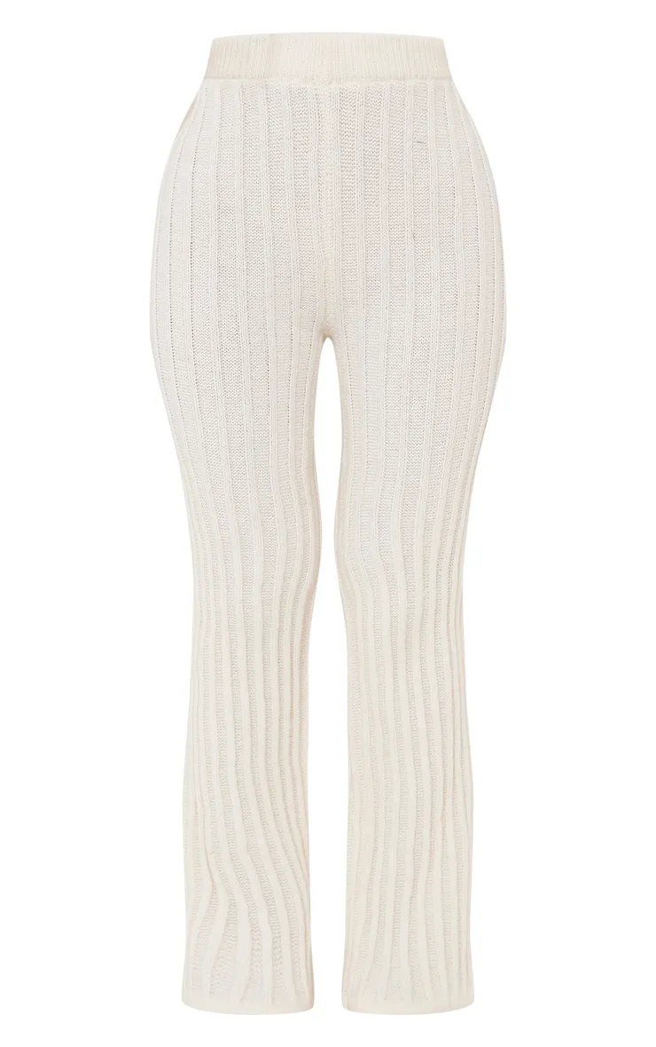Petite Pantalon flare en maille tricot crème à slogan Athletic Sport brodé