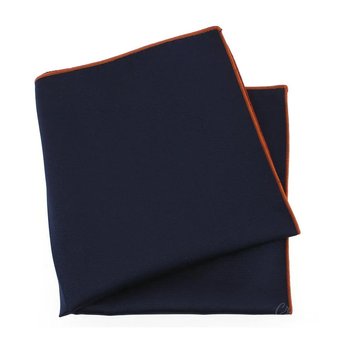 Pochette soie, Marino, ourlet orange