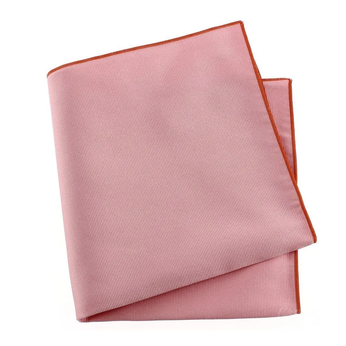 Pochette soie, Rose Crocus, ourlet orange