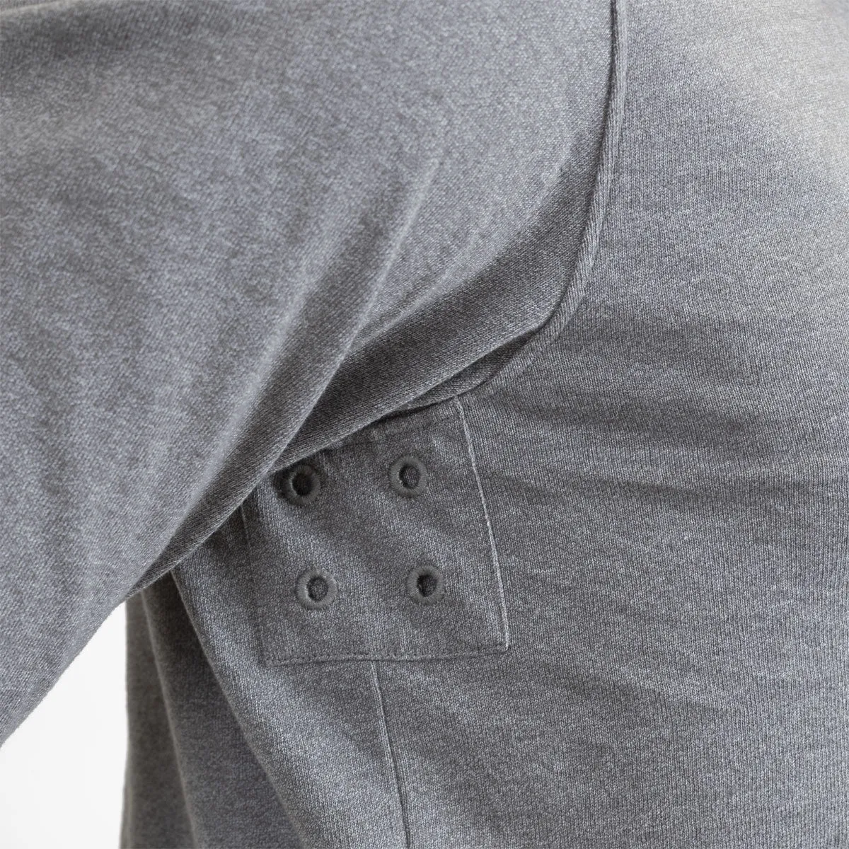 Polo 1868 gris chiné à manches longues