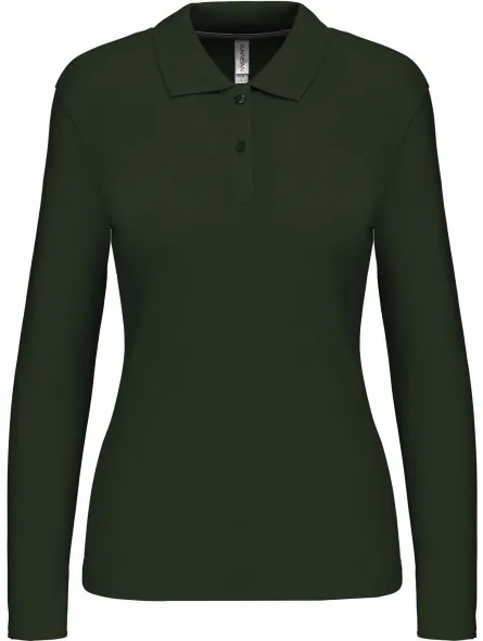 polo femme manches longues personnalisé avec motifs, prénom ou logo brodé