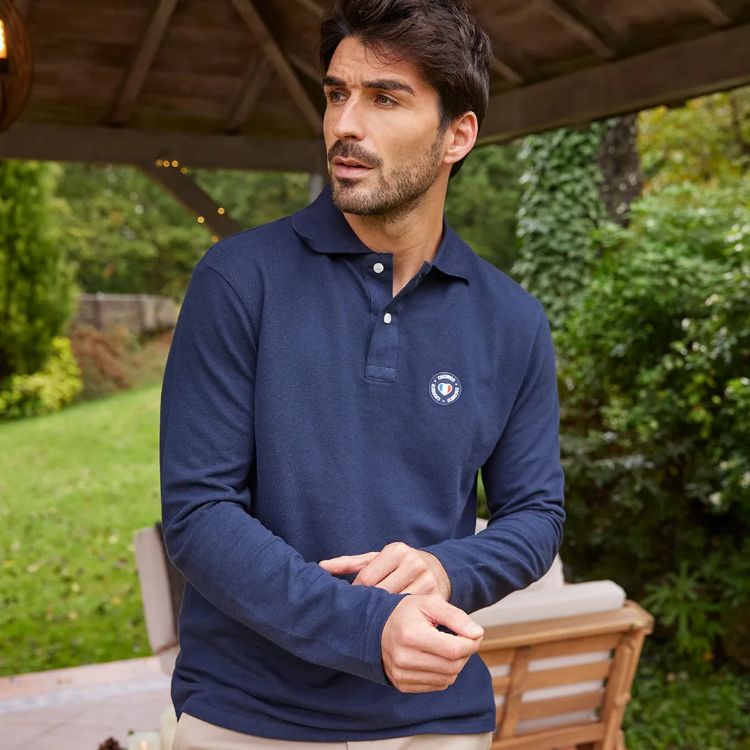 Polo Homme Manches Longues Marine - Le Blason