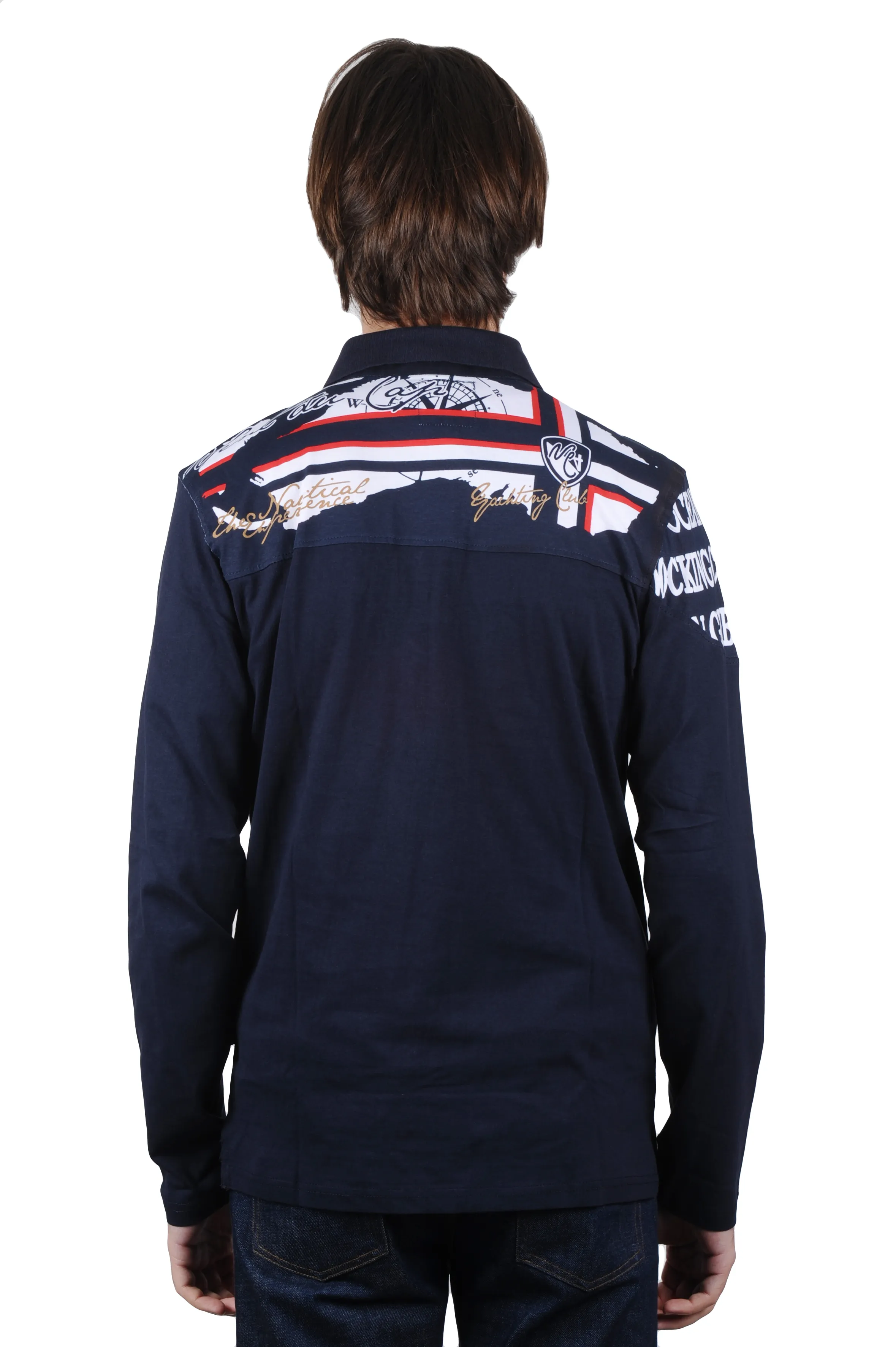 Polo manches longues Garçon 3-8 ans ECALANK/3-8/DF Marine