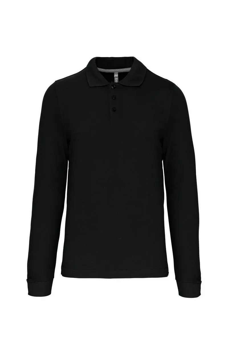 Polo manches longues - Homme - K243 - noir 