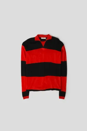 POLO MANCHES LONGUES JESS ROUGE ET NOIR