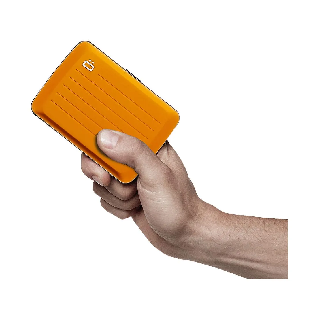 Porte carte Stockholm V2, Orange - Fermoir métal. Ogon Design.