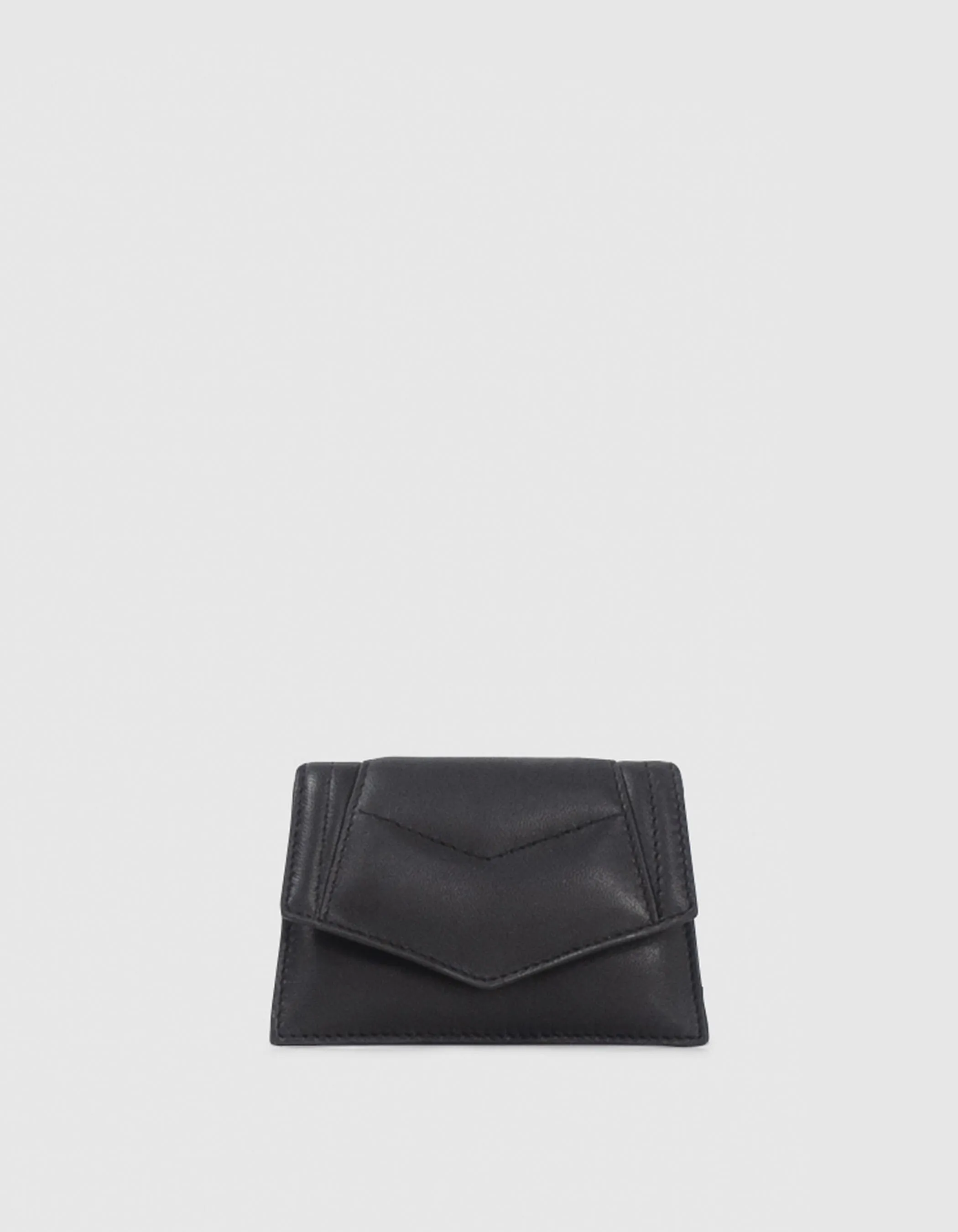 Porte-cartes THE 1 ROCK noir cuir matelassé Taille S Femme