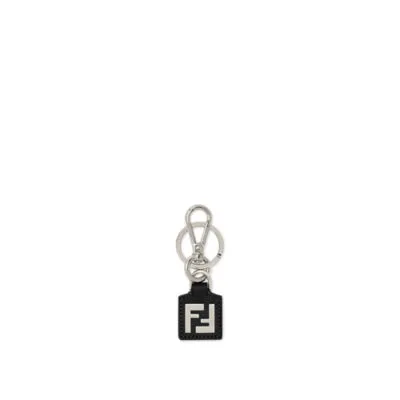 Porte-clés Squared FF - Porte-clés en cuir noir | Fendi
