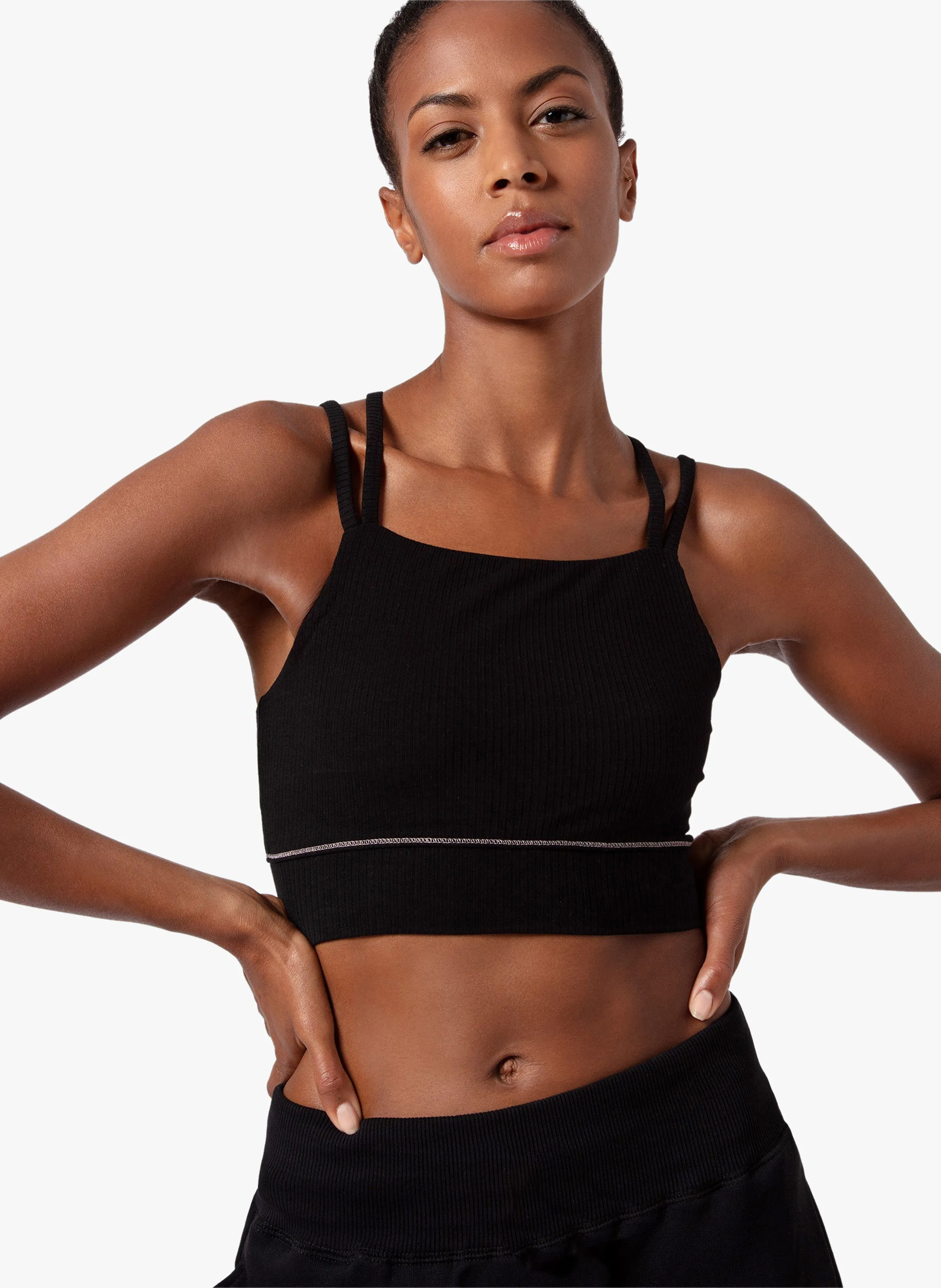 REPETTO  Jogging large taille haute en coton mélangé - Noir