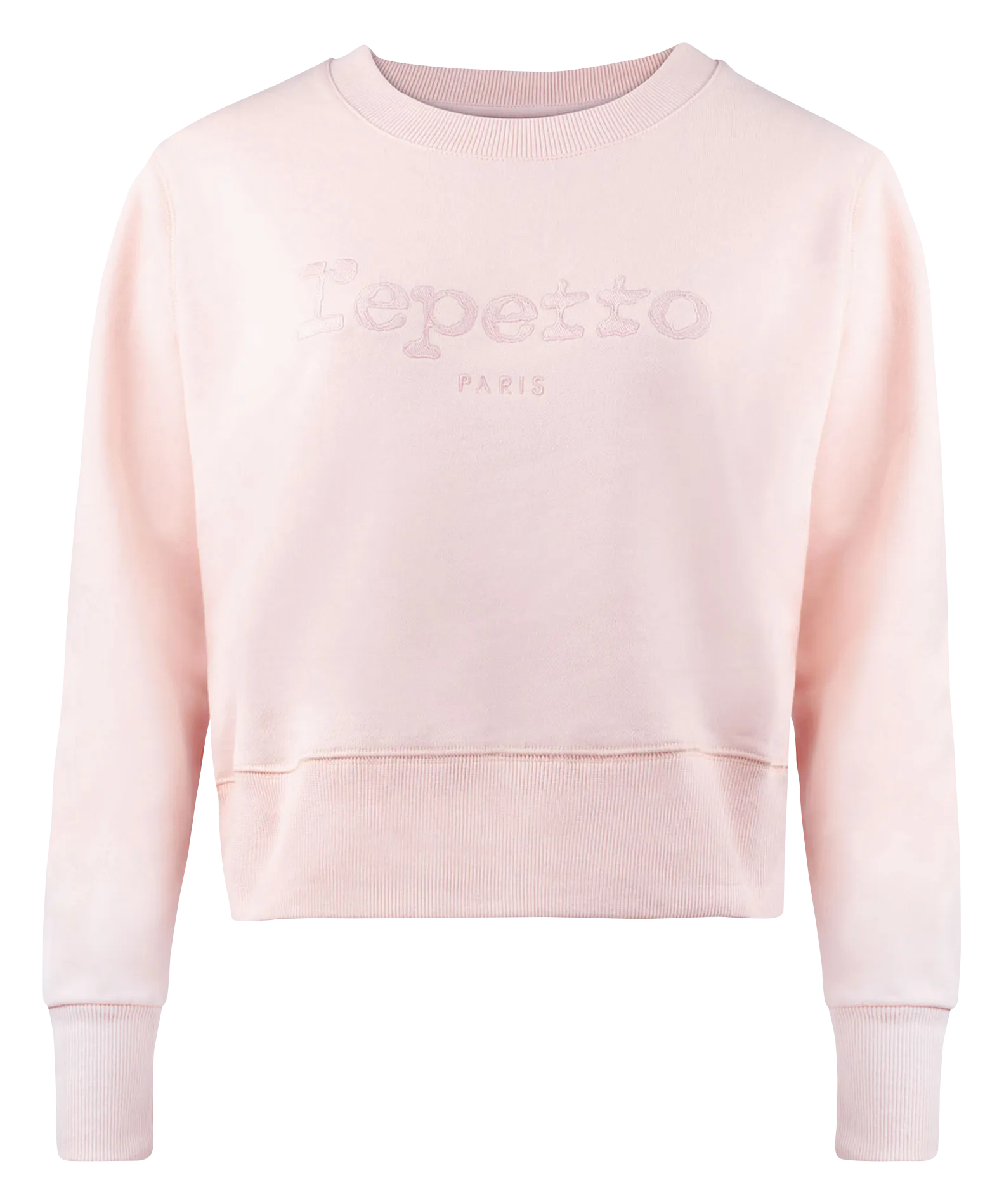 REPETTO  Sweatshirt col rond en coton brodé - Rose