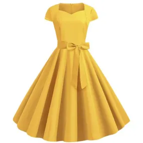 Robe Pin-Up  Rockabilly Jaune