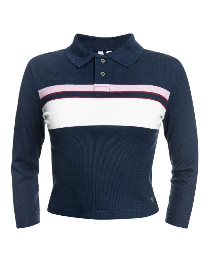 ROXY - Polo manches longues - marine Taille L Couleur Bleu