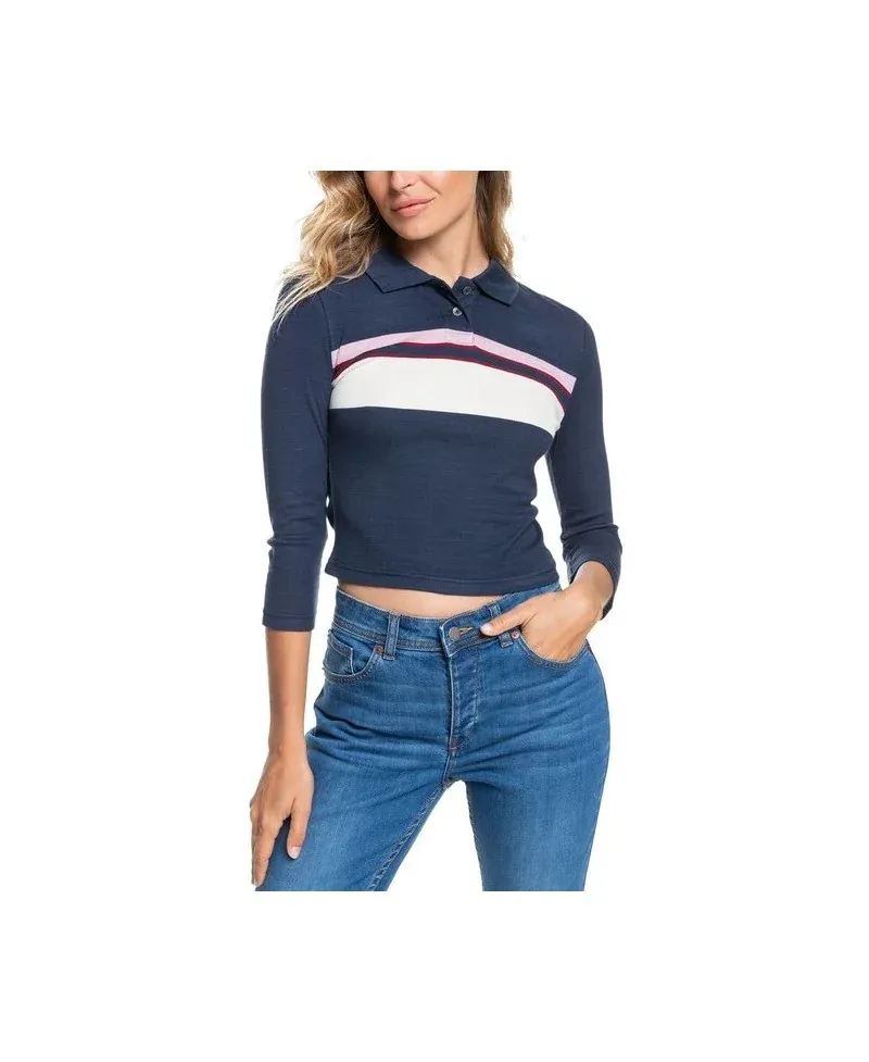 ROXY - Polo manches longues - marine Taille L Couleur Bleu