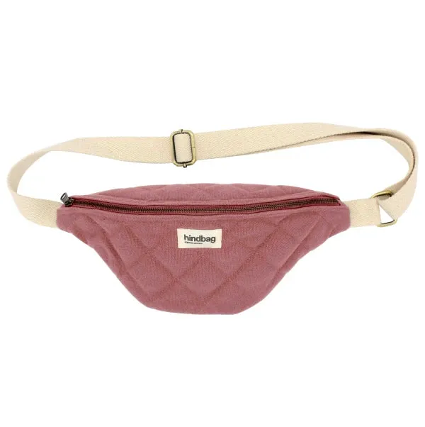Sac banane matelassé Rose en coton bio- Olivia