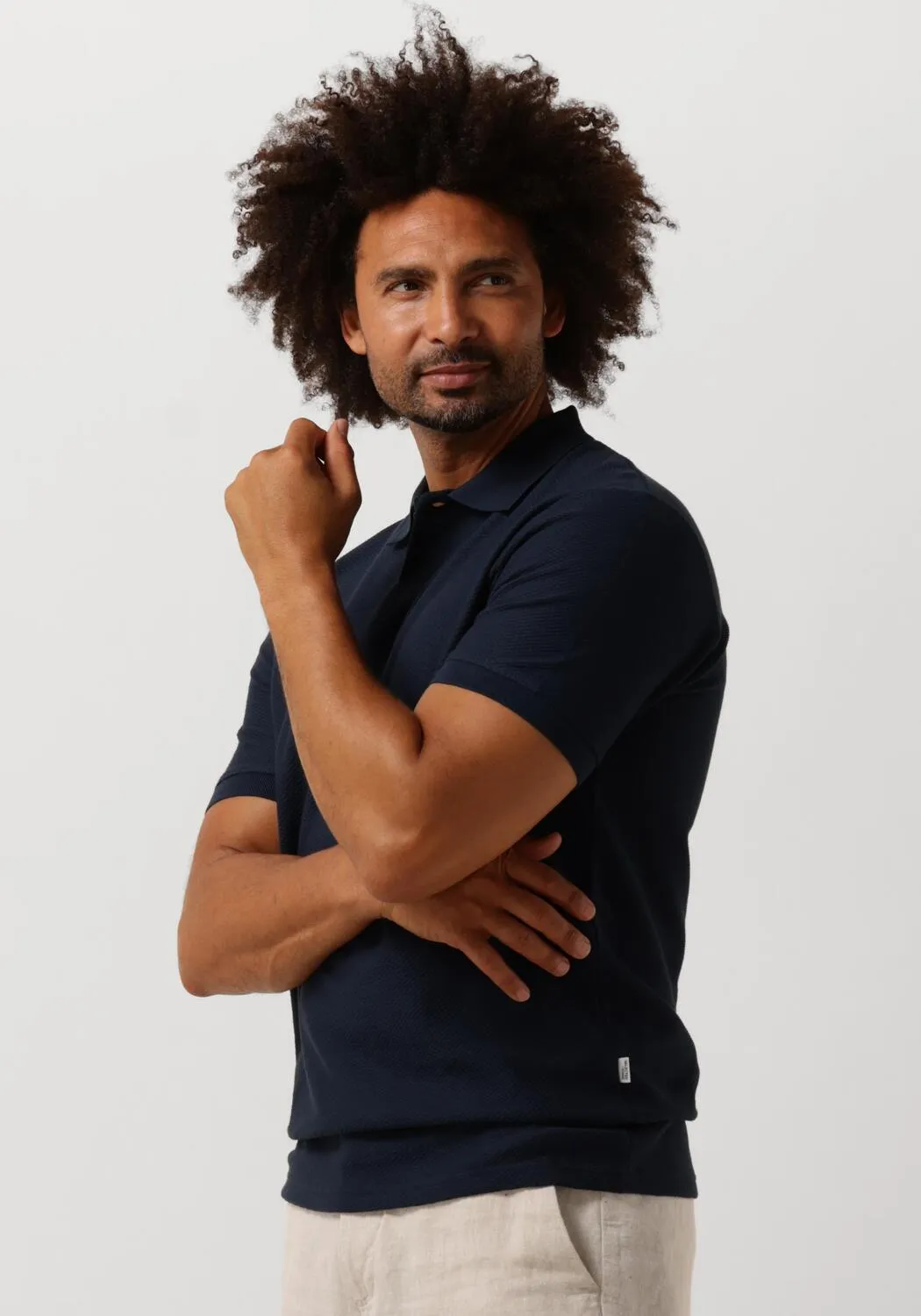 selected homme t-shirt slhmaurice structure ss polo bleu foncé