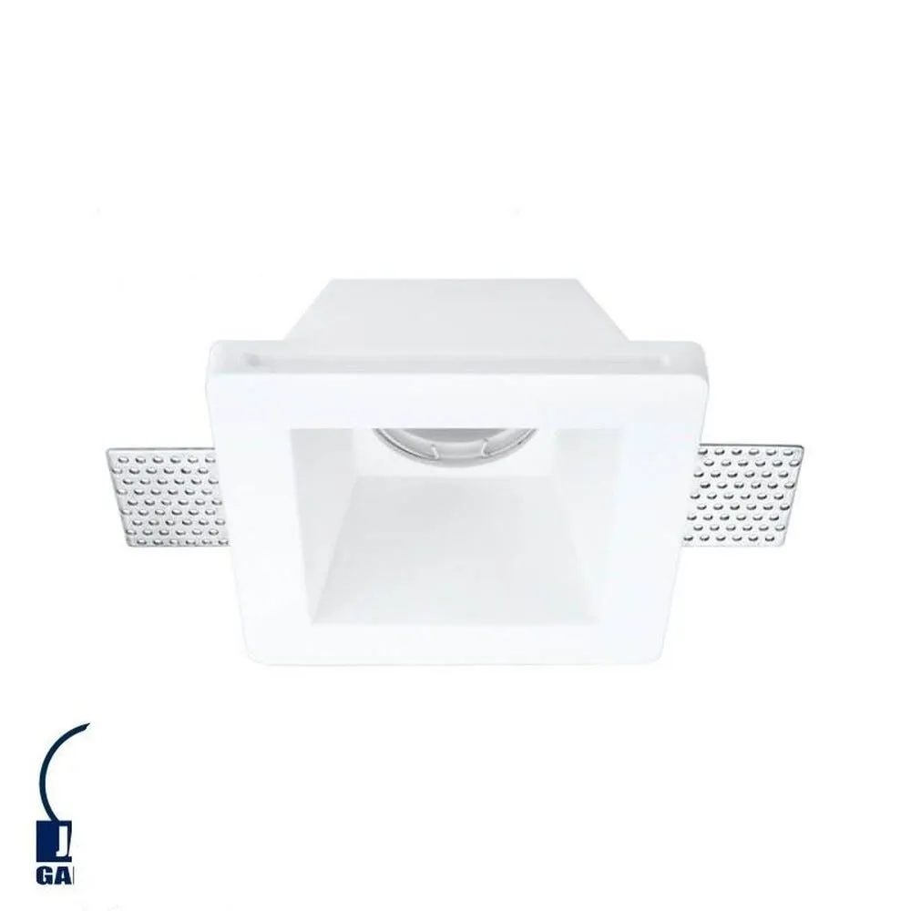 Support spot encastrable blanc carré l 120mm 1xgu10 max 35w