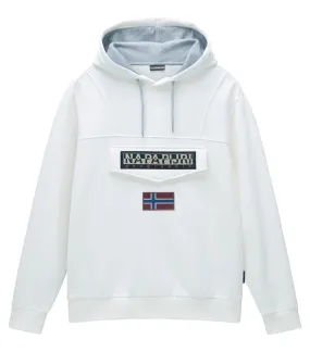 Sweat Napapijri coton avec manches longues et col à capuche blanc