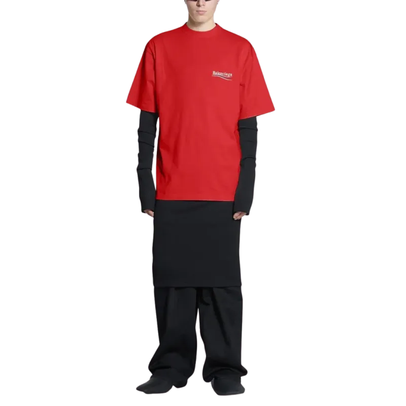 T-shirt col rond Political Campaign coton rouge