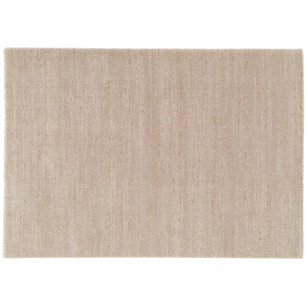 Tapis rectangulaire en polypropylène poils ras uni beige oviala