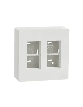 Unica boîte de concentration saillie complète 2 col de 4 mod Blanc SCHNEIDER NU122418