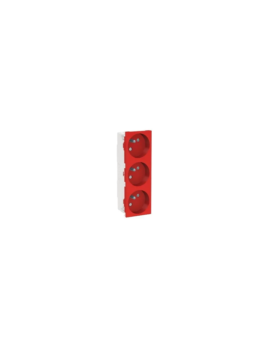 Unica prise triple 2P+T FR 45° Rouge méca seul SCHNEIDER NU307903