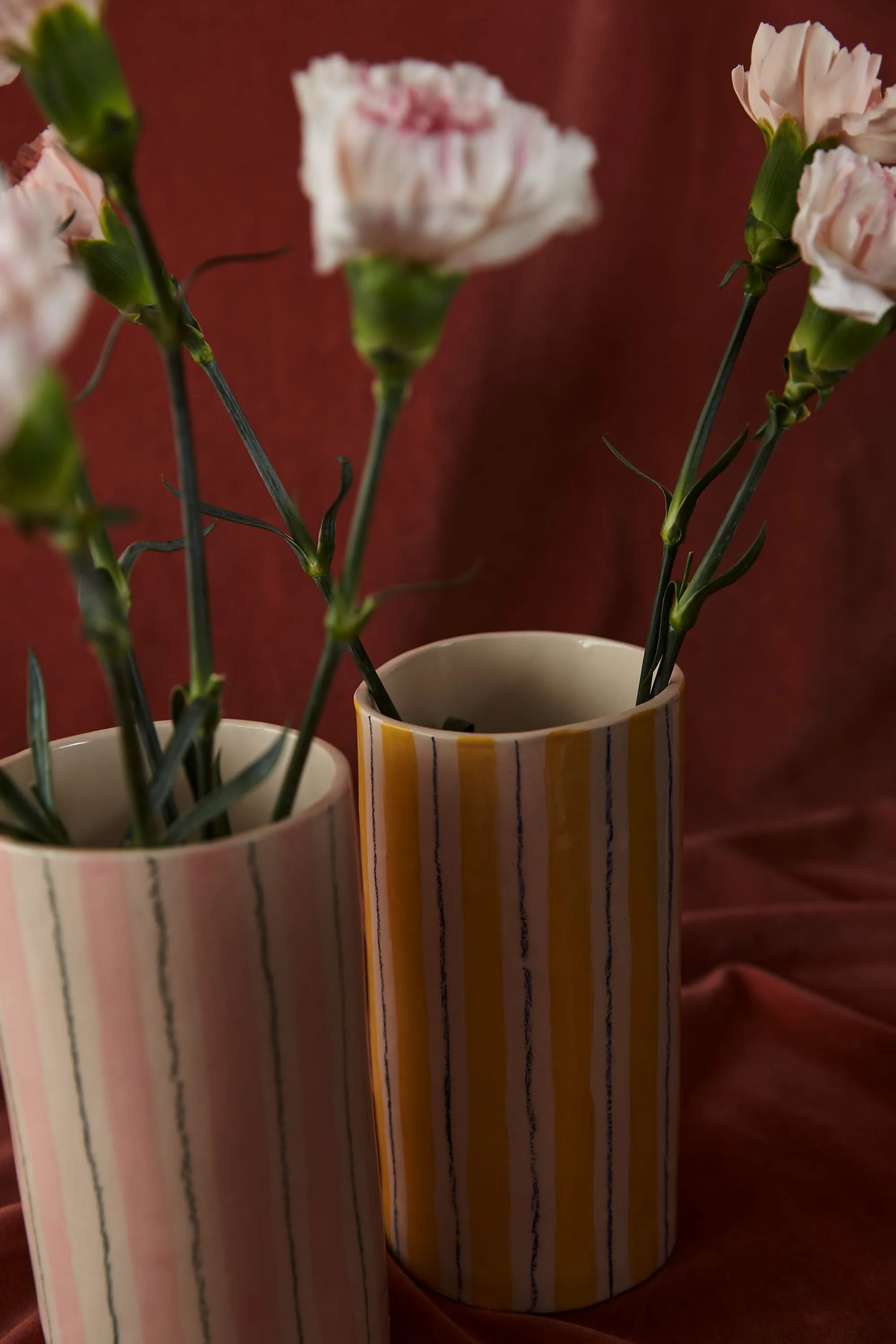 Vase rayé jaune NS | Maison 123