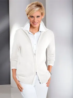 Veste en tricot avec glissière double sens